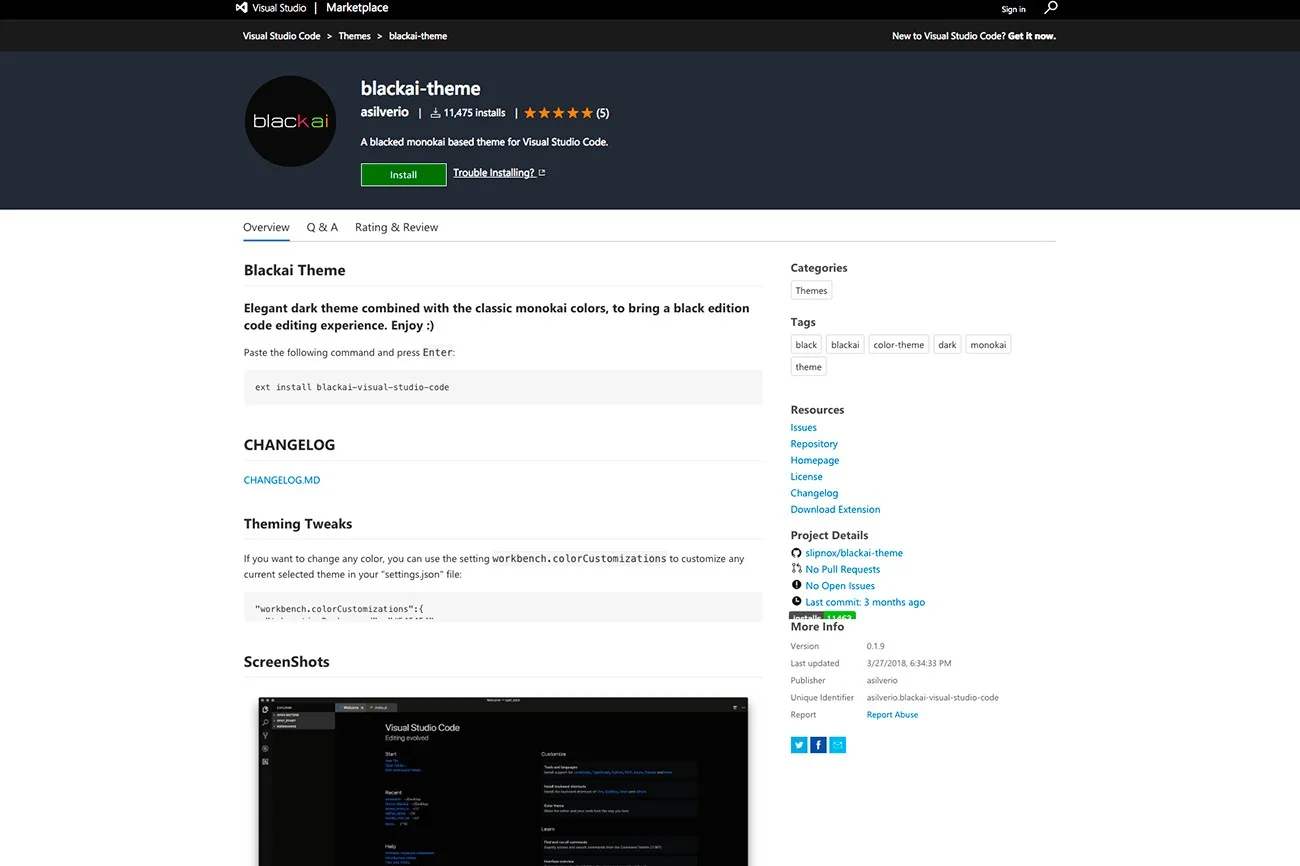 Blackai VSCode Theme